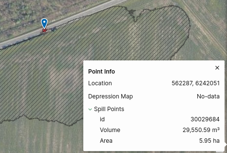 Depression map spill point point query.